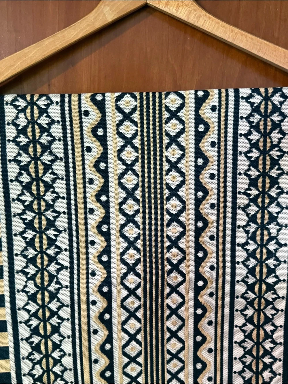 Mackenzie Childs Black & Gold/Yellow Table Runner 15 X 60 NWOT